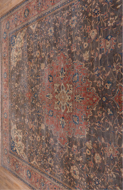 Vintage Kashan Area Rug (8' x 12')